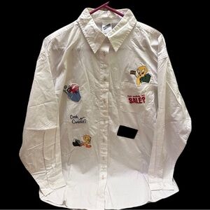 Warner Bros Men's White Cartoon Graphic Shirt size L